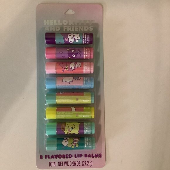 Hello Kitty and Friends 8 Flavored Lip Balms by Sanrio . Sealed New In Package - Picture 1 of 3
